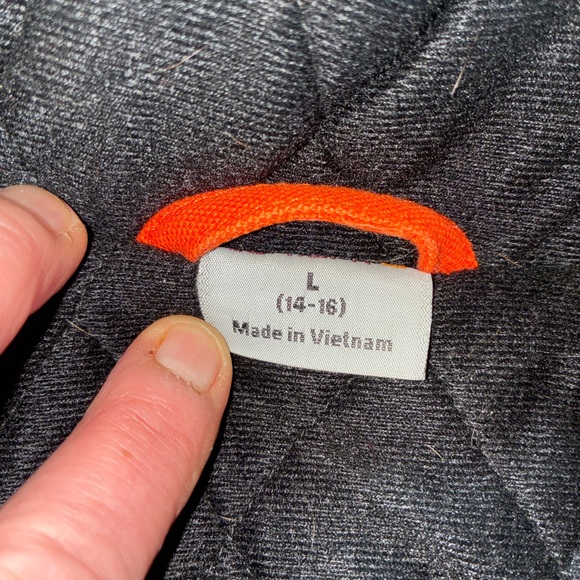 Boys Carhartt Orange Zip-Up Canvas Jacket Size Large 14-16 - Picture 4 of 11